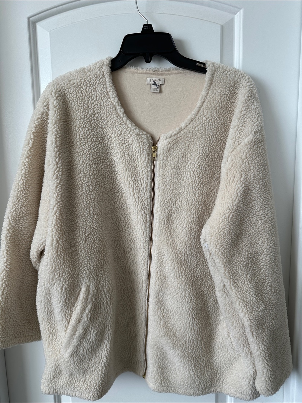 J. Crew Cream Sherpa Zip Jacket - Women's